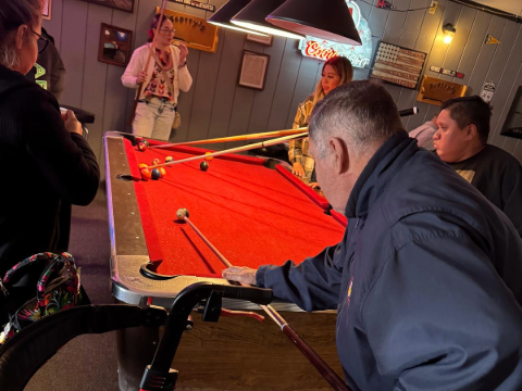 DTTA playing pool at the local club