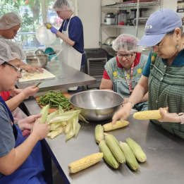 Apprentices applying skills to prep vegetables for dishes.