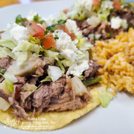 Two beef tostadas