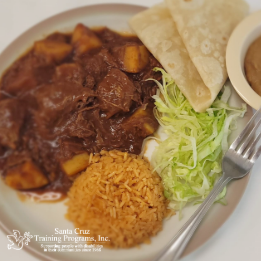 Beef with red chile