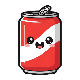 Soda can with a smiley face