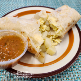 Eggs with potatoes burrito