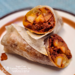 Chorizo with potatoes burrito
