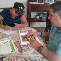 A man learning to find recipes